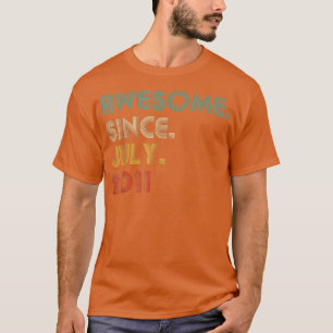 11 Years Old Funny Awesome Since July 2011 11th Bi T-Shirt