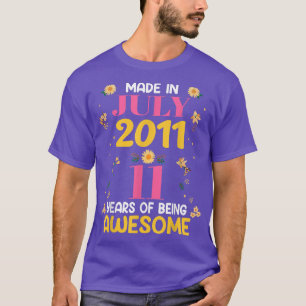 11 Years Old Gifts Girls Made in July 2011 Birthda T-Shirt