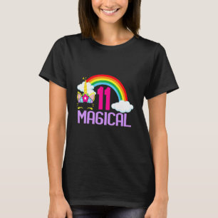 11 Years Old Girl Magical Unicorn 11th Birthday El T-Shirt
