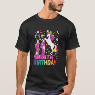11 Years Old Girl Unicorn It's My 11th Birthday T-Shirt