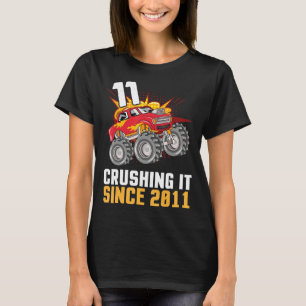 11 Years Old Happy Birthday Trucker Cruising It Si T-Shirt