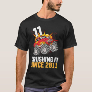 11 Years Old Happy Birthday Trucker Cruising It Si T-Shirt