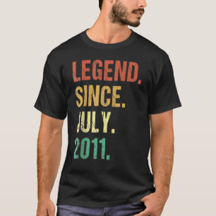11 Years Old Legend Since July 2011 11th Birthday T-Shirt