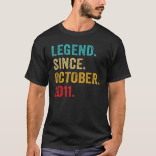 11 Years Old Legend Since October 2011 11th Birthd T-Shirt