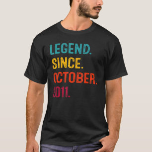 11 Years Old Legend Since October 2011 11th Birthd T-Shirt