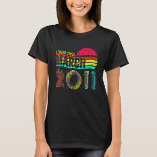 11 Years Old Retro Birthday  Legend Since March 20 T-Shirt