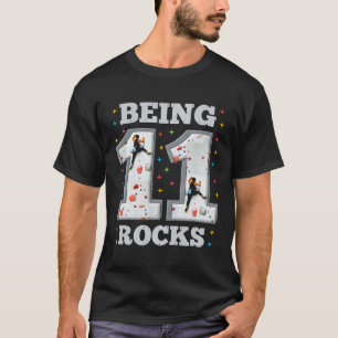 11 Years Old Rock Climbing 11th Birthday Adventure T-Shirt