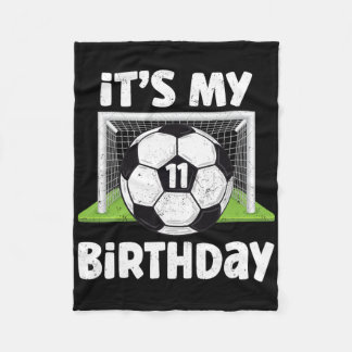 11 Years Old Soccer 11th Birthday Player Kids B-da Fleece Blanket