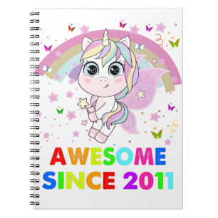 11 Years Old Unicorn Cutie 10th Birthday Unicorn G Notebook