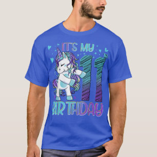 11 Years Old Unicorn Flossing 11th Birthday Girl U T-Shirt