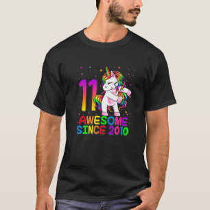 11-Years Old Unicorn Flossing 11Th Birthday-Girl U T-Shirt