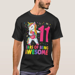 11 Years Old Unicorn Flossing 11Th Birthday Girl U T-Shirt