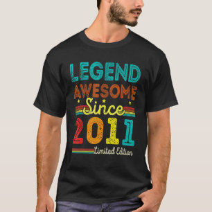 11 Years Old Vintage Legend Awesome Since 2011 11t T-Shirt