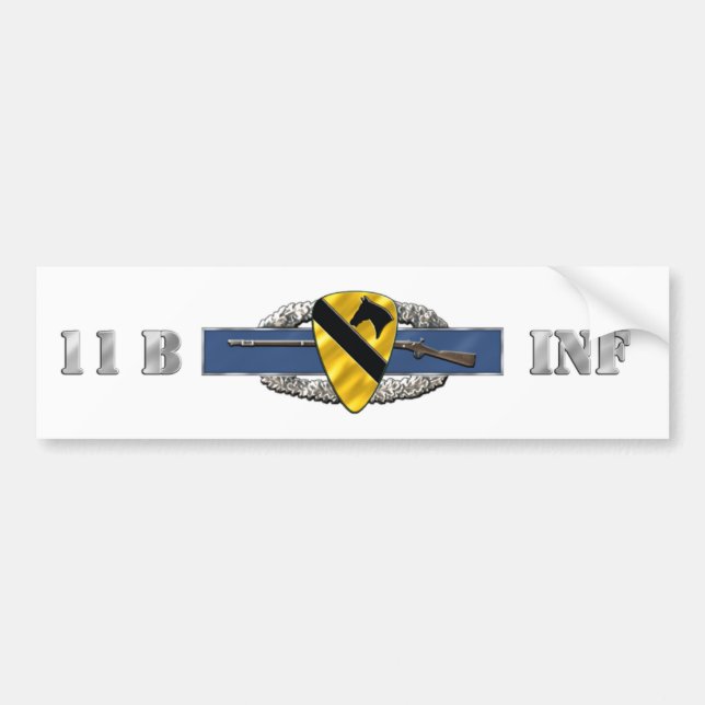 11B 1st Cavalry Division Bumper Sticker (Front)