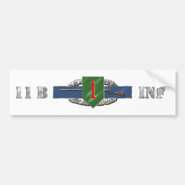 11B 1st Infantry Division Bumper Sticker (Front)