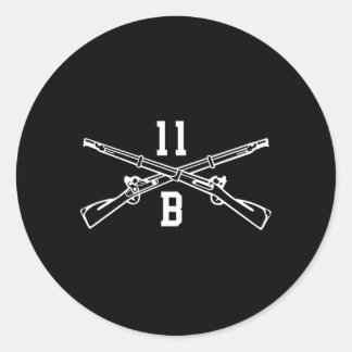11B Infantry Crossed Rifles Classic Round Sticker