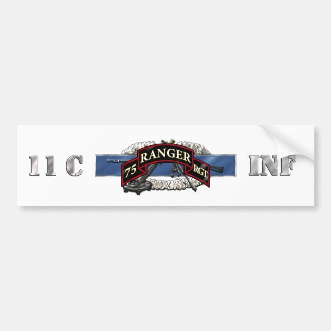 11C 75th Ranger Regiment Bumper Sticker (Front)