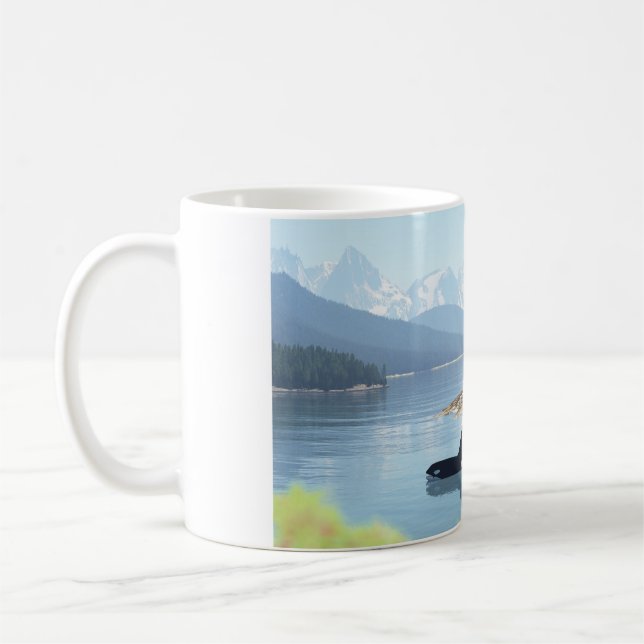 11oz mug with "Orcas in the Inlet" image (Left)