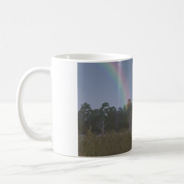 11oz mug with "Rainbow on the Meadow" image (Left)