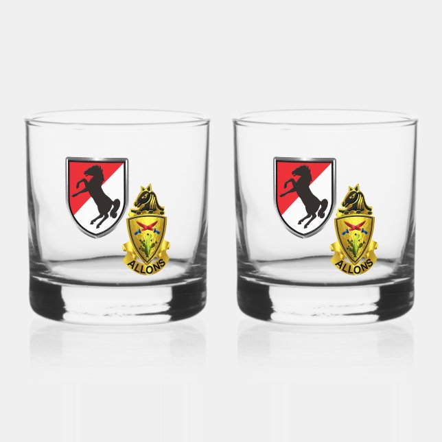 11th ACR Armoured Cavalry Regiment Whiskey Glass (Front)