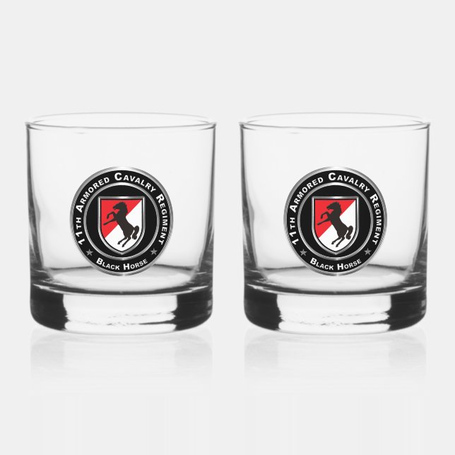 11th ACR Armoured Cavalry Regiment Whiskey Glass (Front)