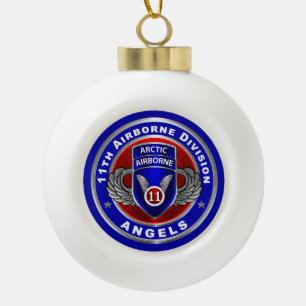 11th Airborne Division Ceramic Ball Christmas Ornament