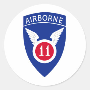 11th Airborne Division Classic Round Sticker