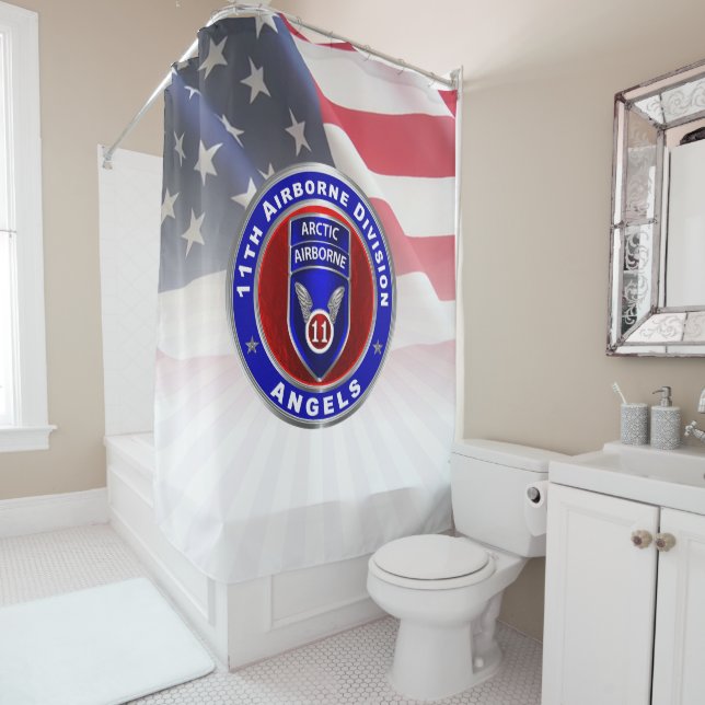 11th Airborne Division  Shower Curtain (In Situ)