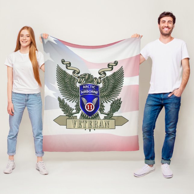 11th Airborne Division Veteran Fleece Blanket (In Situ)