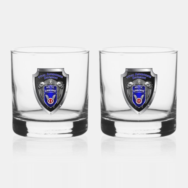 11th Airborne Division  Whiskey Glass (Front)