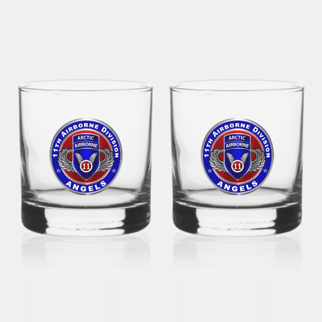 11th Airborne Division  Whiskey Glass (Front)