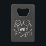 11th Anniversary Gift Chalk Hearts<br><div class="desc">Cute two doodle hand drawn heart 11th year anniversary design.</div>