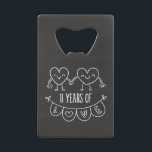 11th Anniversary Gift Chalk Hearts<br><div class="desc">Cute two doodle hand drawn heart 11th year anniversary design.</div>