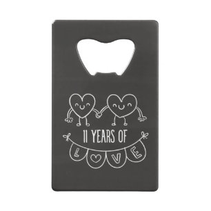 11th Anniversary Gift Chalk Hearts