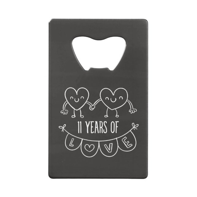 11th Anniversary Gift Chalk Hearts (Front)