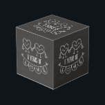 11th Anniversary Gift Chalk Hearts Cube<br><div class="desc">Cute two doodle hand drawn heart 11th year anniversary design.</div>