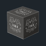11th Anniversary Gift Chalk Hearts Cube<br><div class="desc">Cute two doodle hand drawn heart 11th year anniversary design.</div>