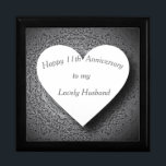 11th Anniversary Steel Editable  Gift Box<br><div class="desc">This unusual Anniversary gift box has been designed for a couples eleventh wedding anniversary,  traditionally steel. It features a mandala pattern based on crucible steel,  with a white banner and editable text. Ideal for holding a gift for husband,  wife or a couple.</div>