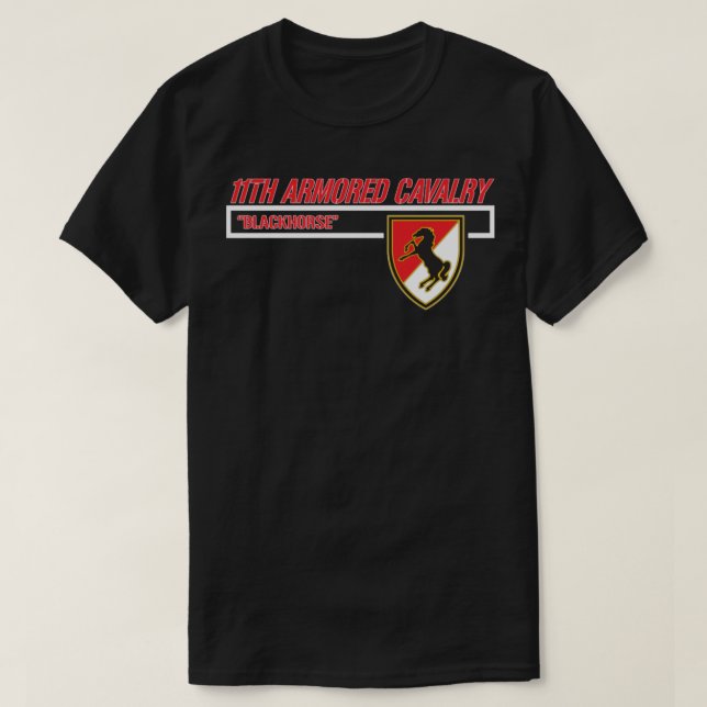 11th Armoured Cavalry Regiment (11th ACR) Blackhor T-Shirt (Design Front)