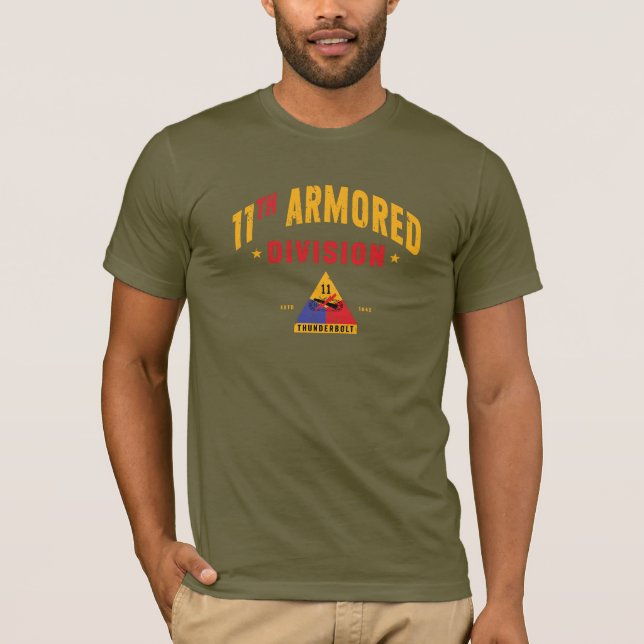 11th Armoured "Thunderbolt" Division Distressed T-Shirt (Front)