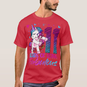 11th Birthday 11 Year Old Girl Flossing Unicorn P T-Shirt