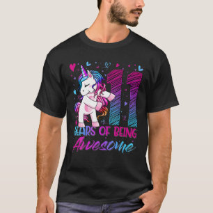 11Th Birthday 11 Year Old Girl Flossing Unicorn Pa T-Shirt