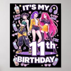 11th Birthday 11 Year Old Girl Korean Pop Kpop Poster