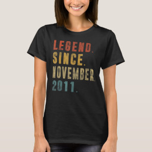 11th Birthday 11 Year Old Legend Since November 2 T-Shirt