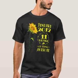 11th Birthday 11 Year Old Sunflower Lover Girls Ja T-Shirt