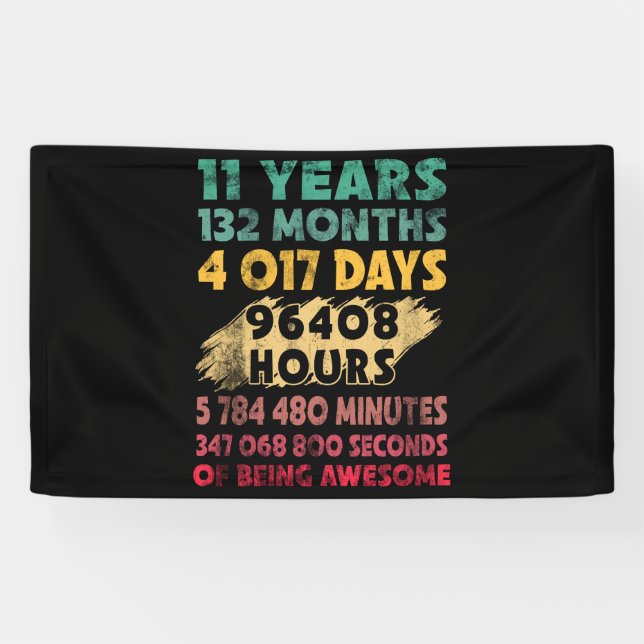 11th Birthday 11 Years Of Being Awesome Banner (Horizontal)