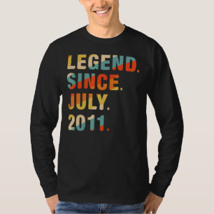 11th Birthday 11 Years Old Legend Since July 2011 T-Shirt