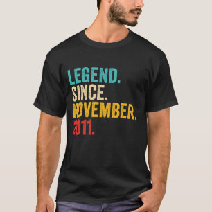 11th Birthday 11 Years Old Legend Since November T-Shirt