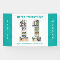 11th Birthday Anniversary Number 11 Photo Collage