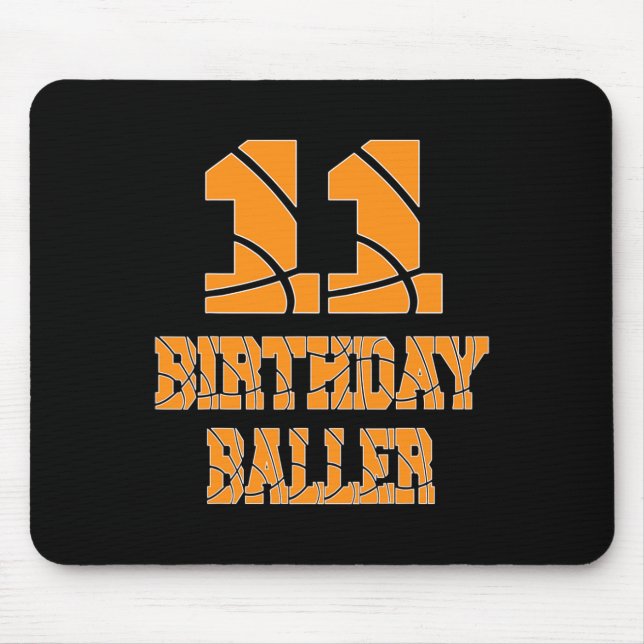 11th Birthday Baller Boy 11 Years Old Basketball T Mouse Pad (Front)